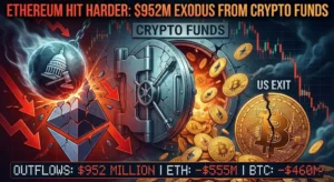 Ethereum Bleeds $555M as Crypto Funds See nearly $1 Billion Exit